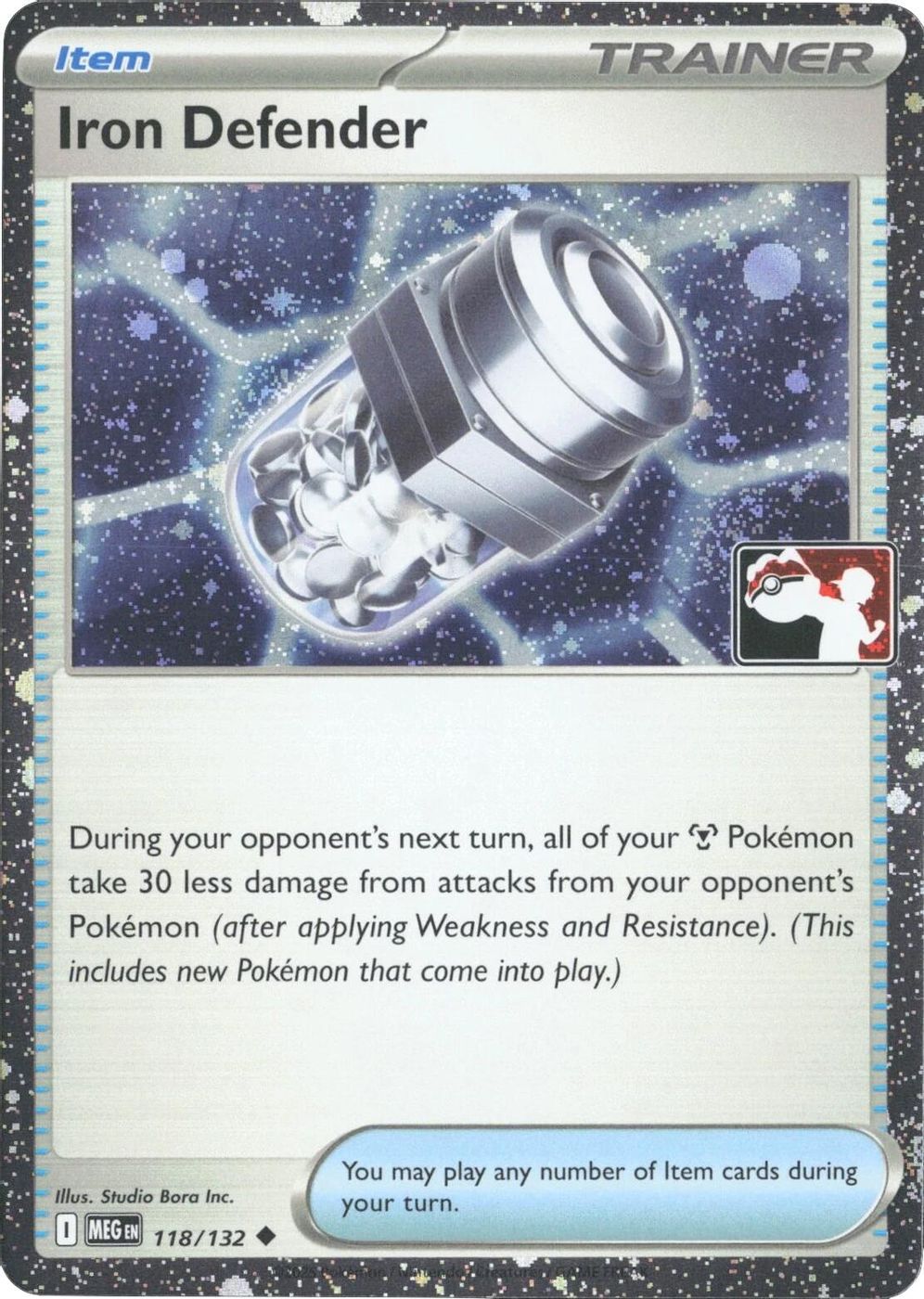 Iron Defender - 118/132 (Cosmos Holo) — Prize Pack Series Cards