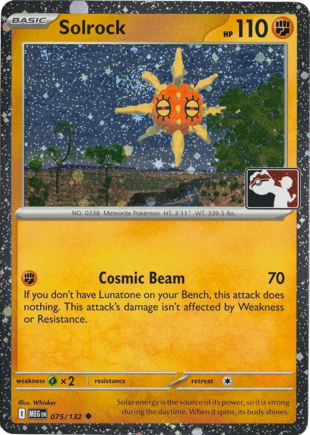 Solrock - 075/132 (Cosmos Holo) — Prize Pack Series Cards