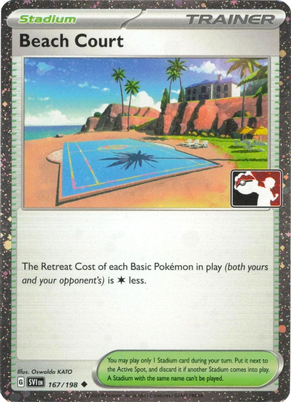 Beach Court - 167/198 (Cosmos Holo) — Prize Pack Series Cards