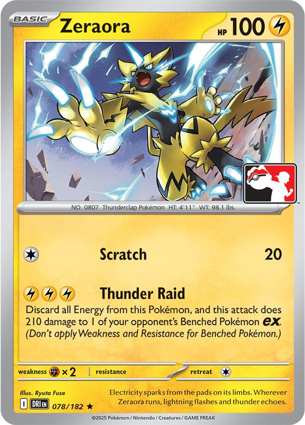 Zeraora - 078/182 — Prize Pack Series Cards