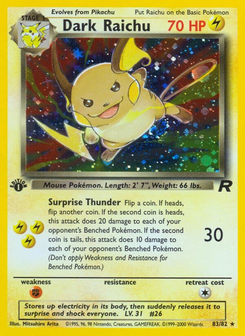 Dark Raichu — Team Rocket