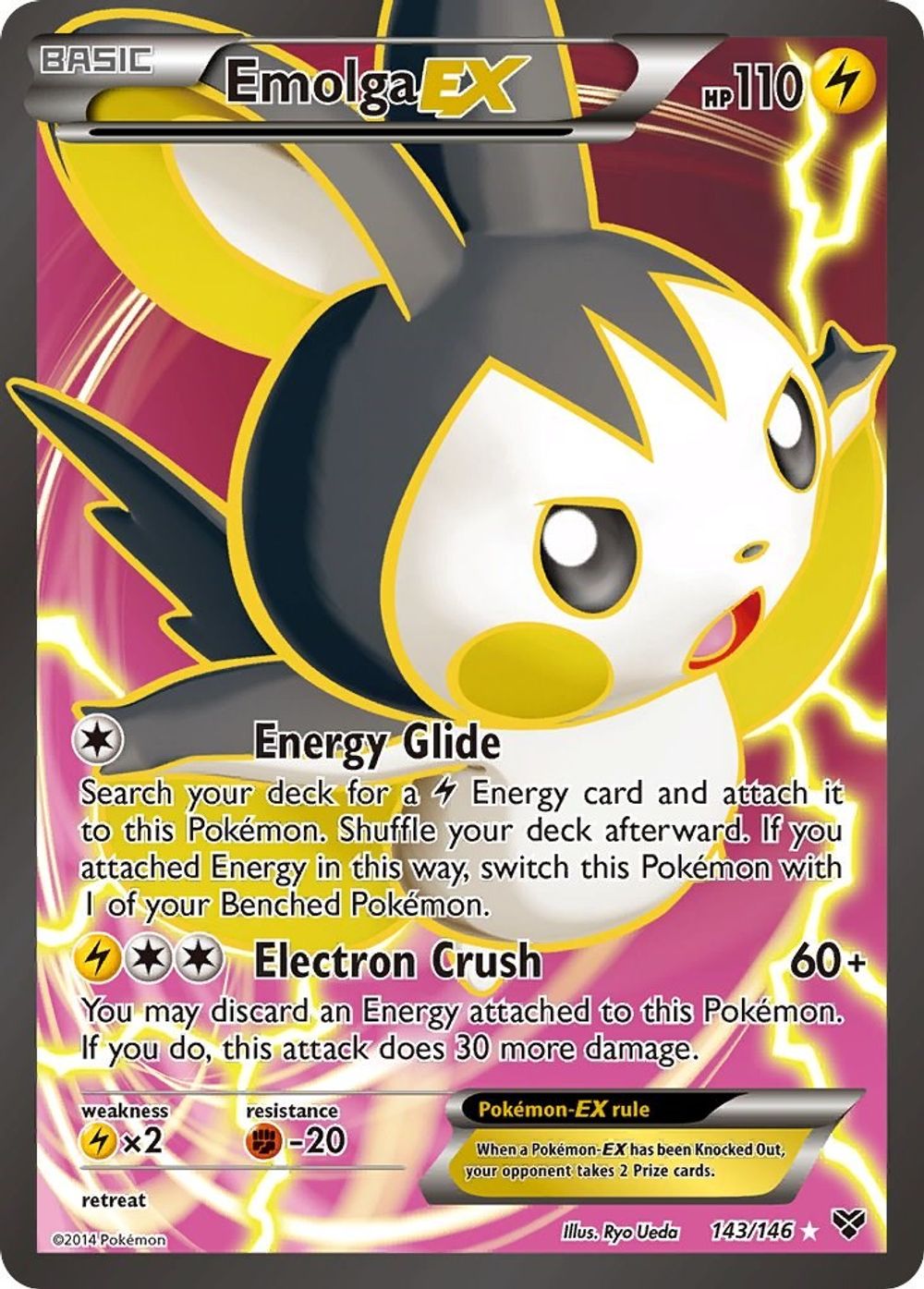 Emolga EX (143 Full Art) — XY Base Set