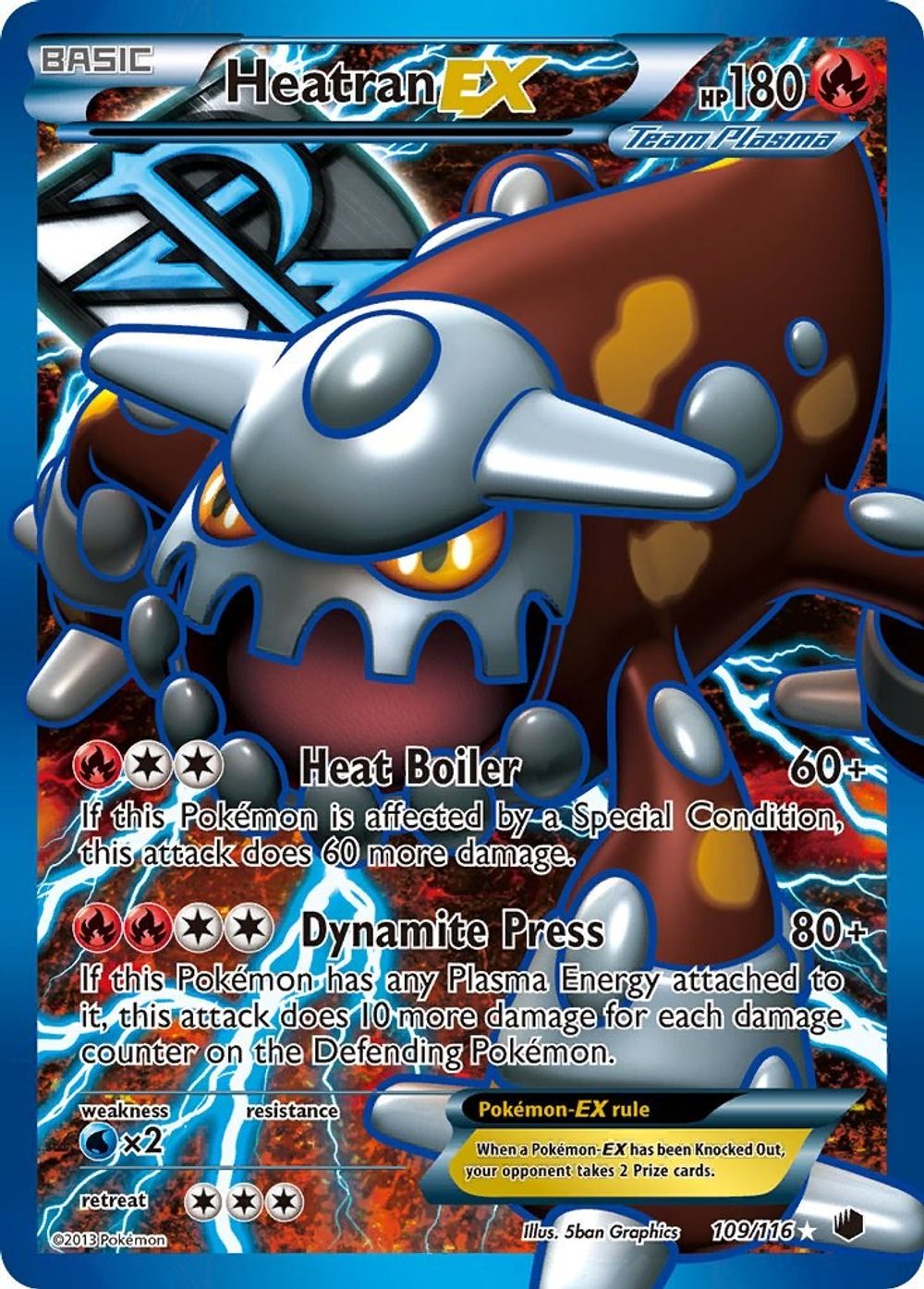 Heatran EX (Team Plasma) (Full Art) — Plasma Freeze