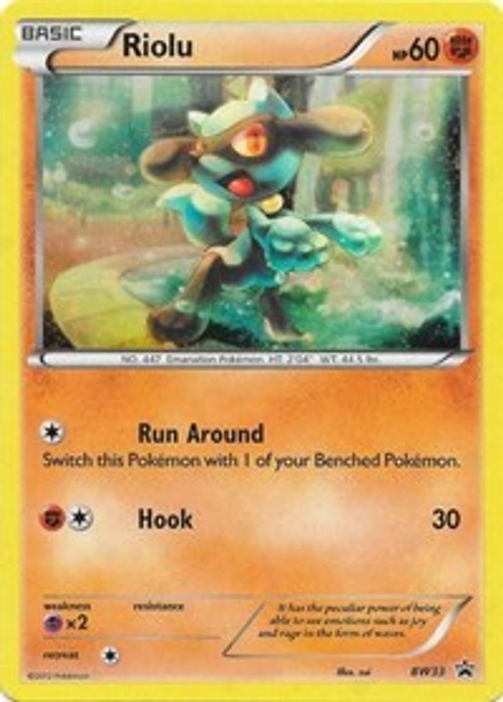 Riolu - BW33 (Cosmos Holo) — Black and White Promos