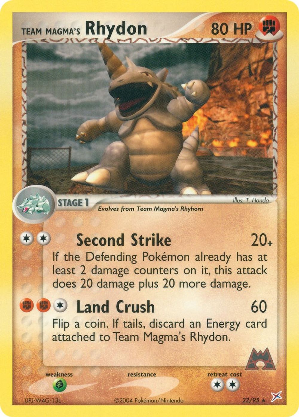 Team Magma's Rhydon - 22/95 — Team Magma vs Team Aqua
