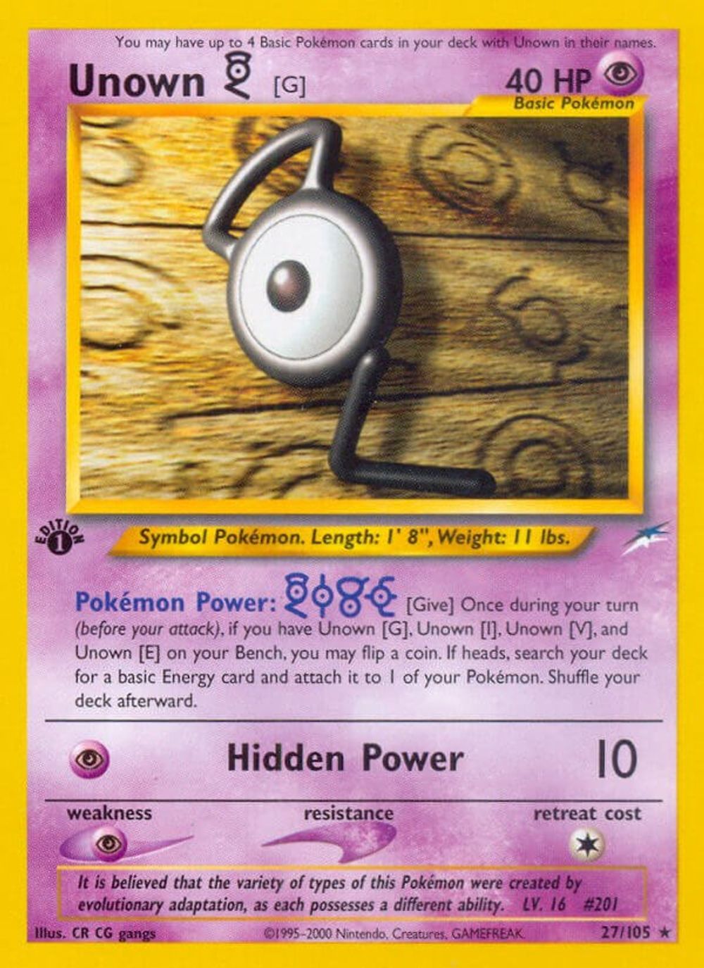 Unown [G] — Neo Destiny