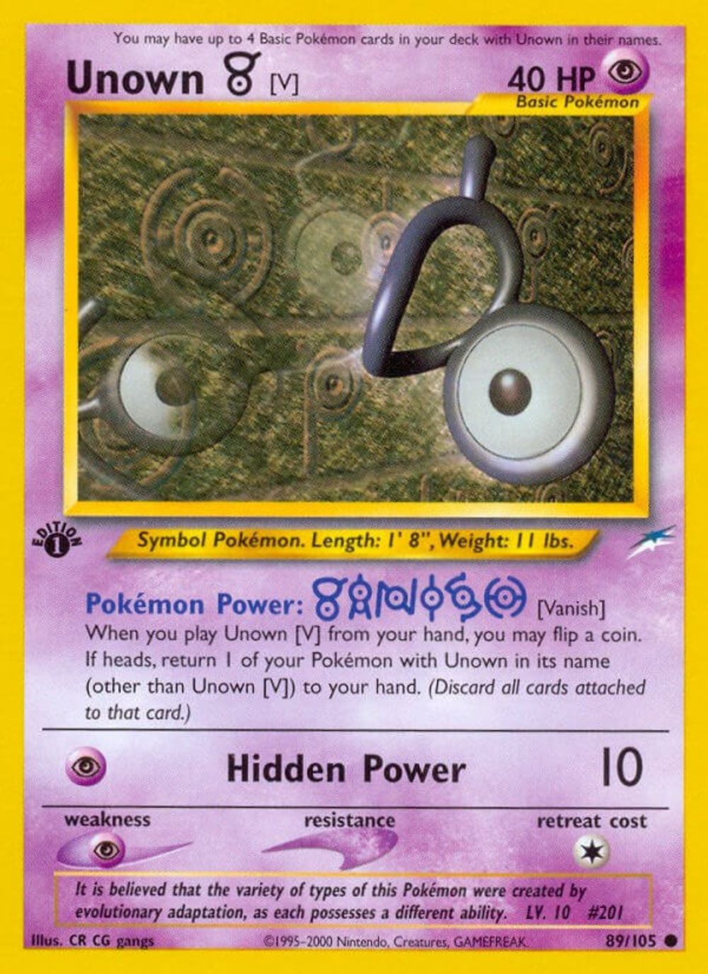 Unown [V] — Neo Destiny