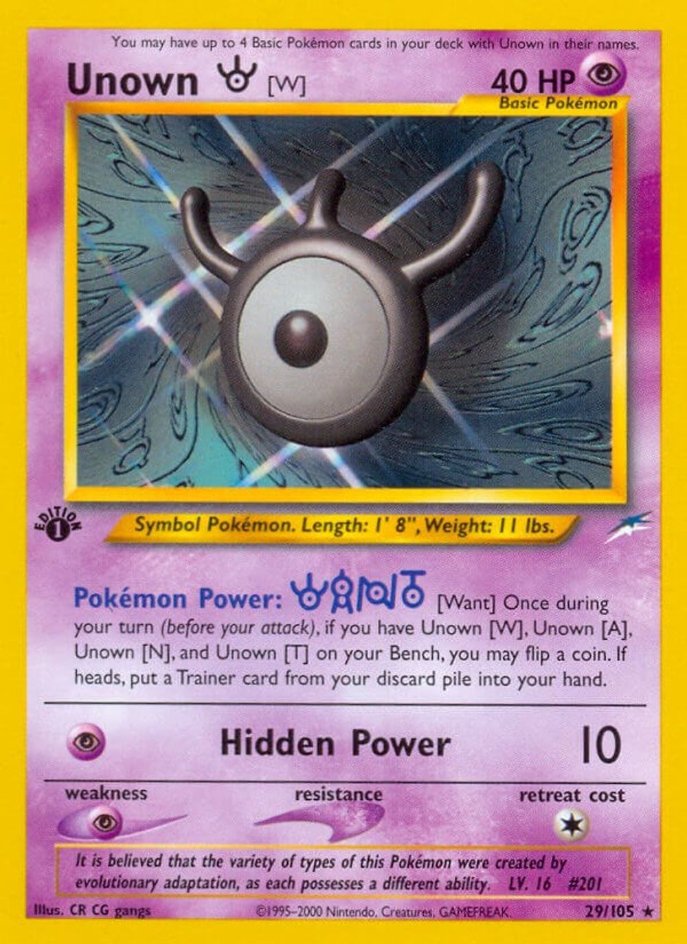Unown [W] — Neo Destiny
