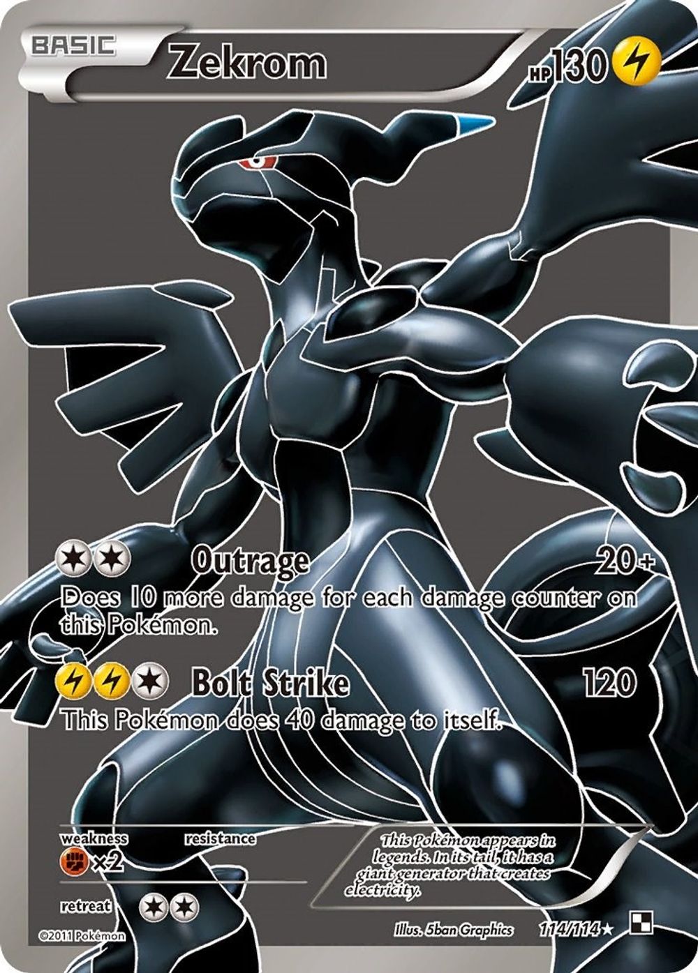 Zekrom (114 Full Art) — Black and White