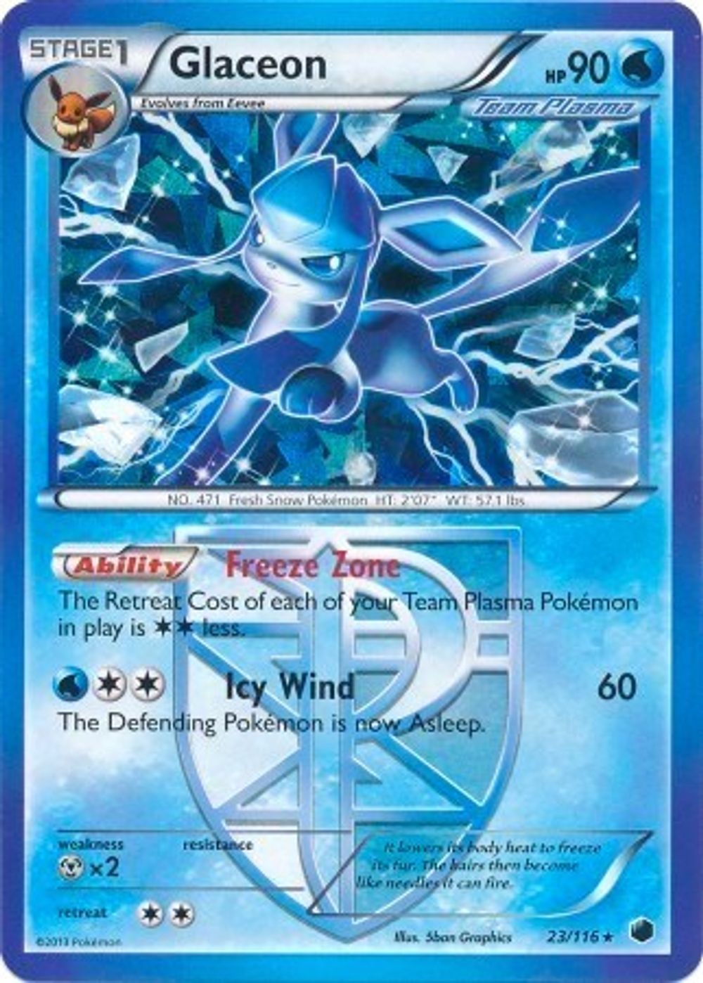 Glaceon - 23/116 (BW Plasma Freeze) — Deck Exclusives