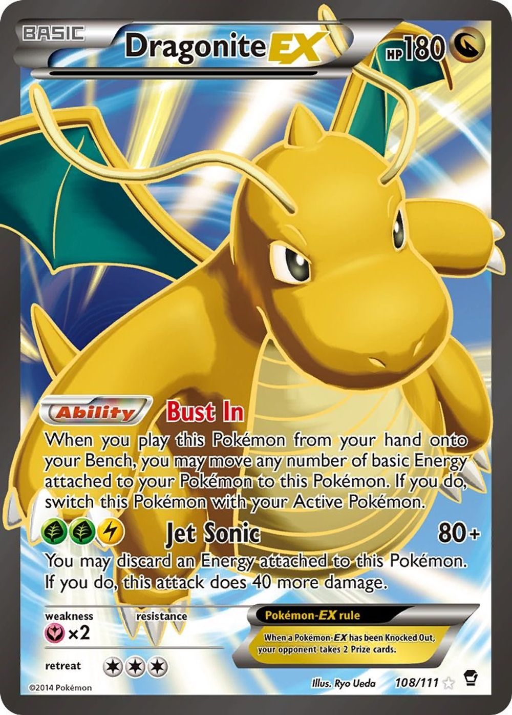 Dragonite EX (108 Full Art) — XY - Furious Fists