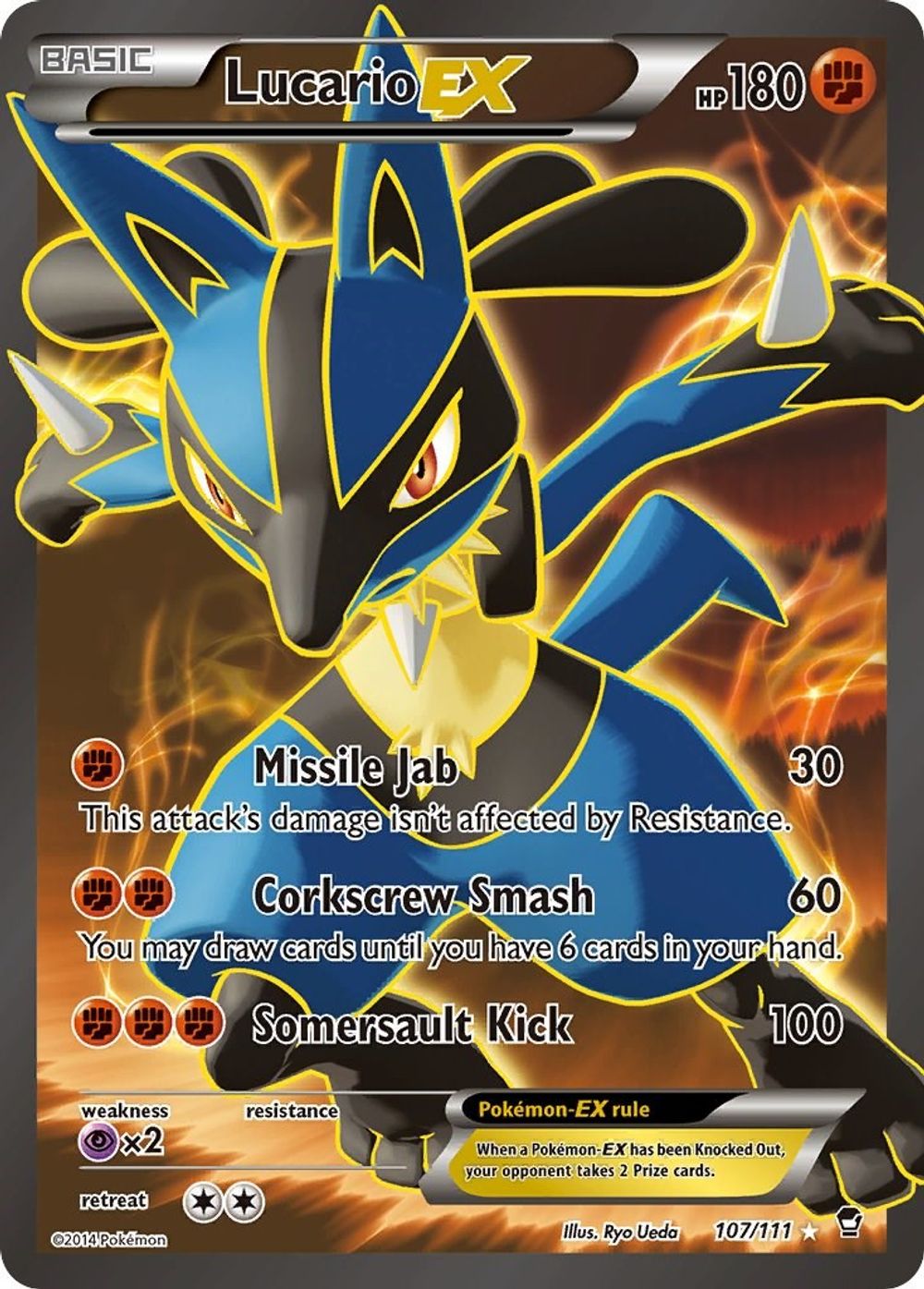 Lucario EX (107 Full Art) — XY - Furious Fists