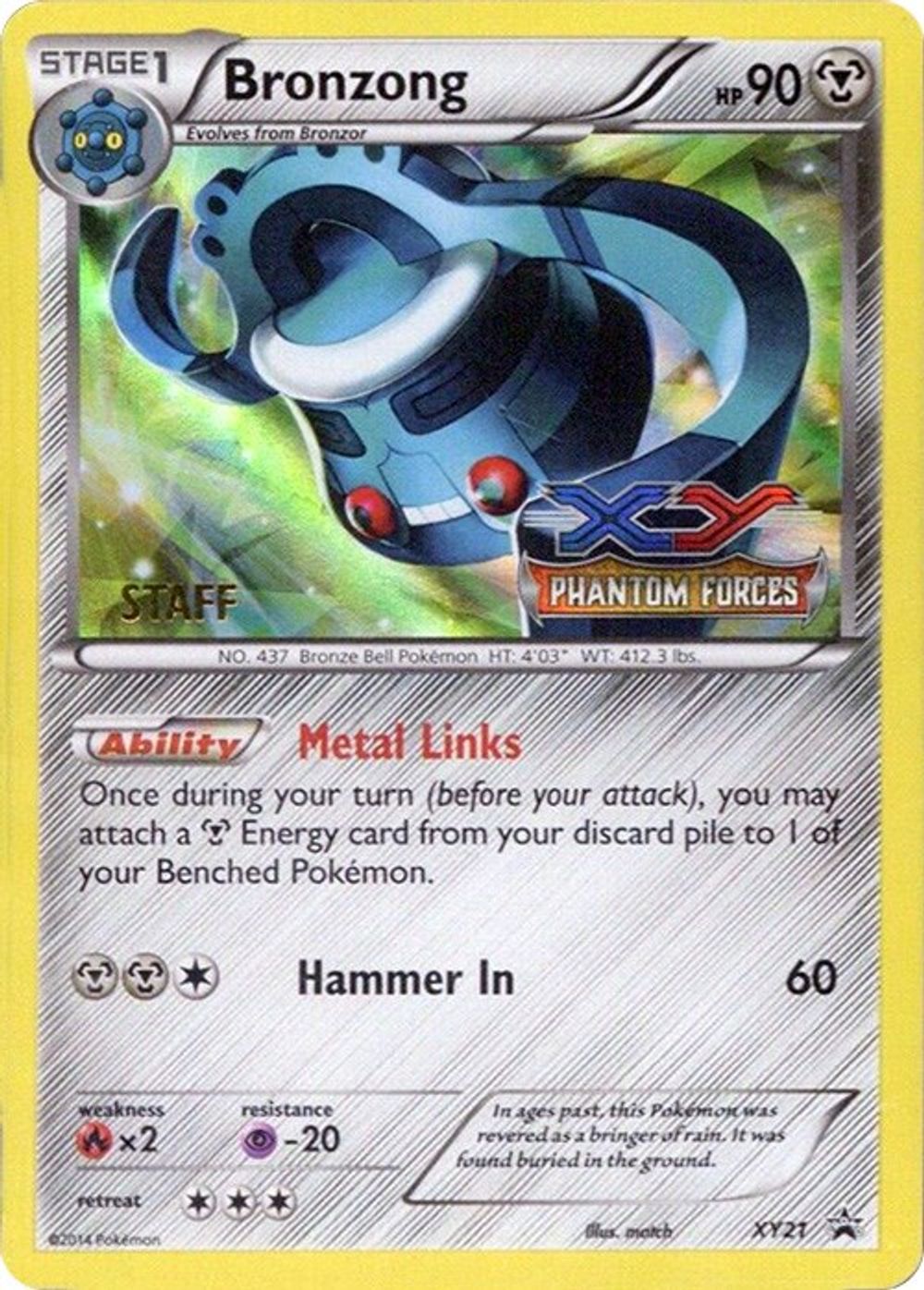 Bronzong - XY21 (Prerelease) [Staff] — XY Promos