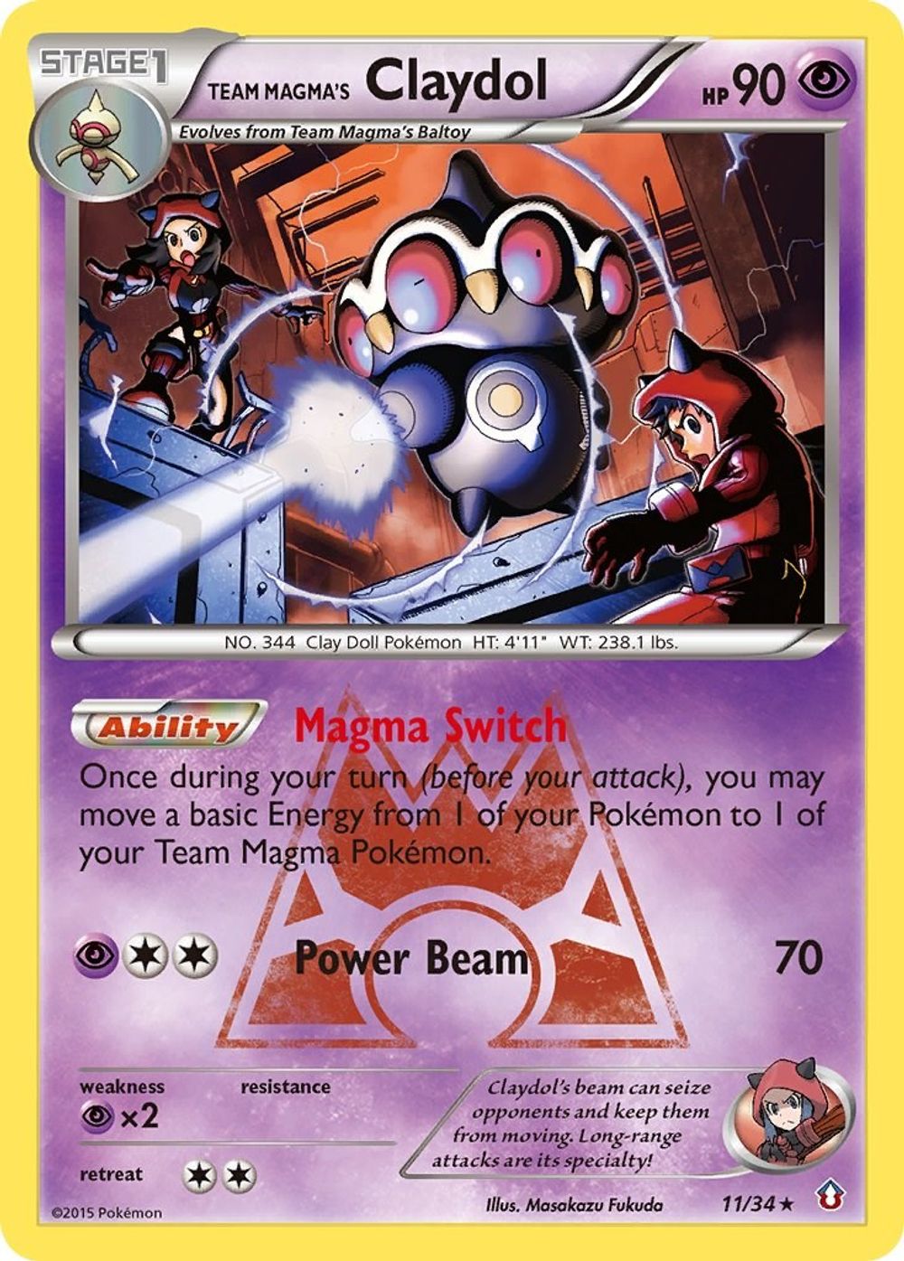 Team Magma's Claydol — Double Crisis