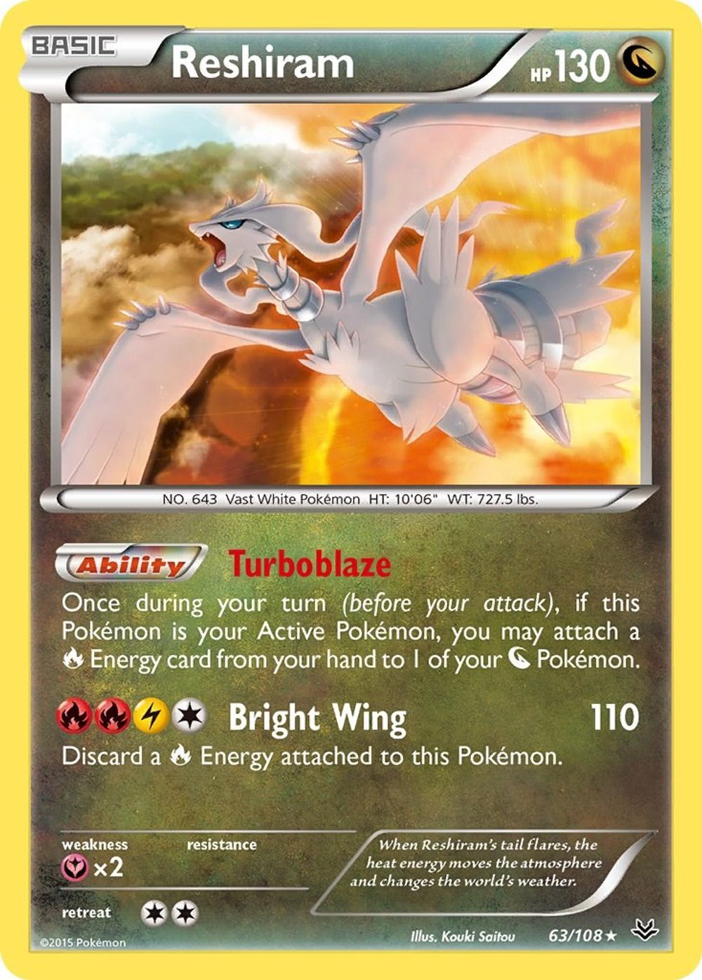 Reshiram — XY - Roaring Skies