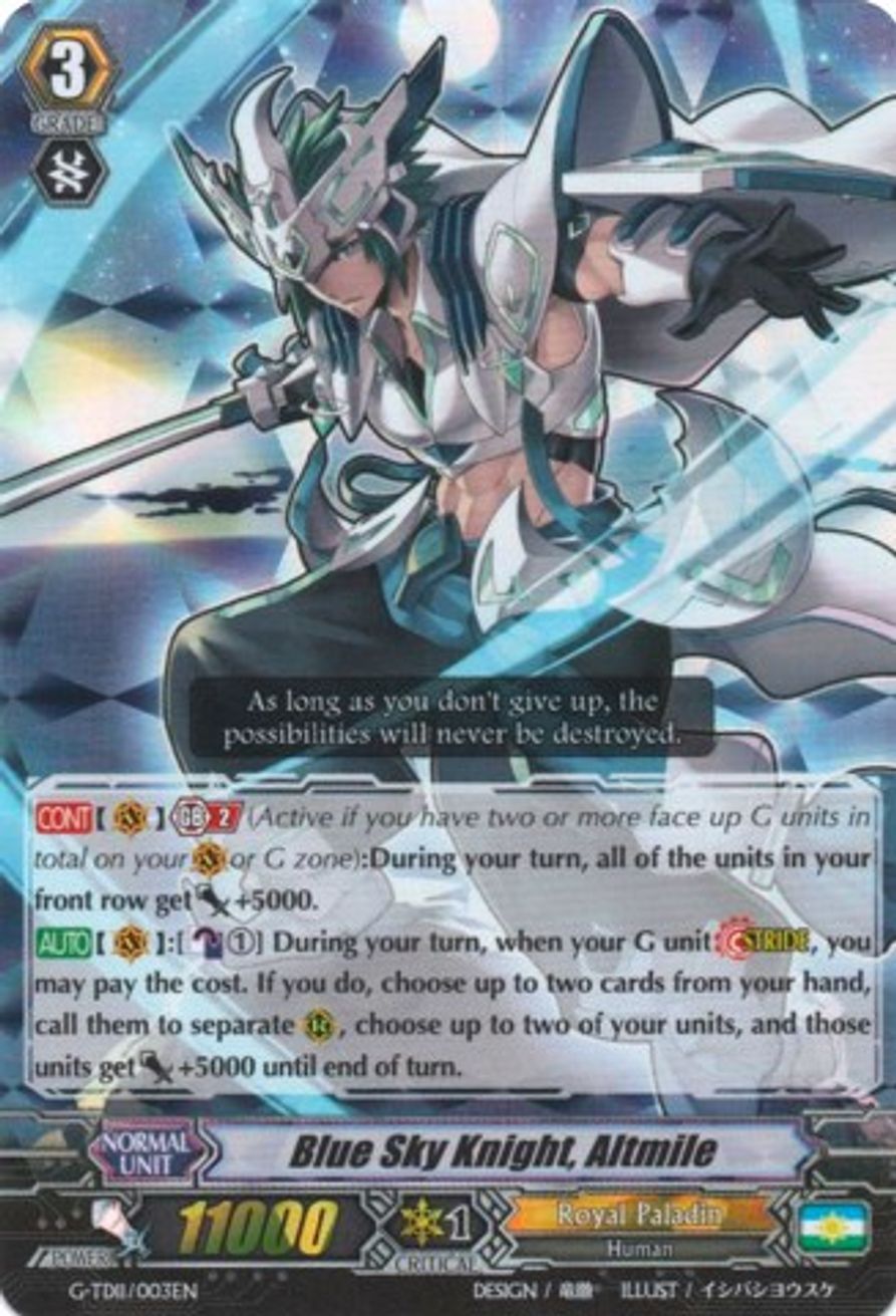 Blue Sky Knight, Altmile (RRR Foil) - G-TD11: Divine Knight of Heavenly ...