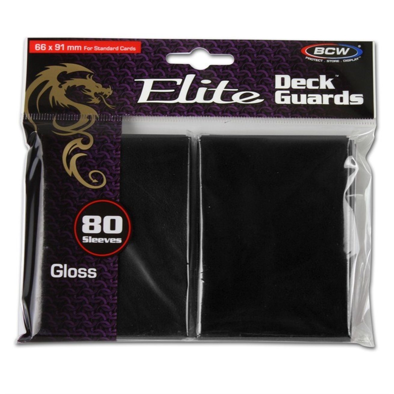 Elite Deck Guards Glossy Standard Black (80Pack) BCW Card