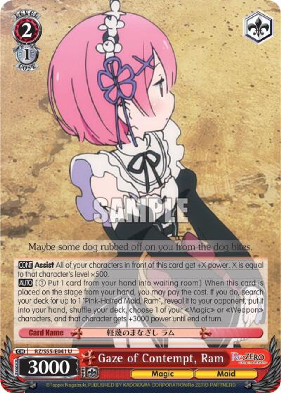 Gaze of Contempt, Ram - Re:ZERO Vol.2 - Weiss Schwarz