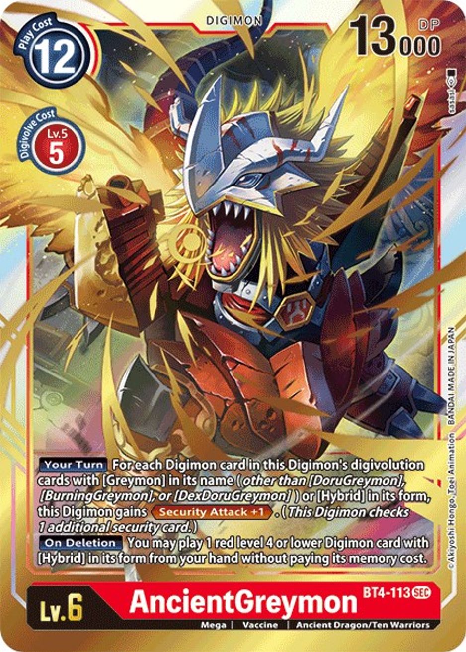 AncientGreymon Great Legend Digimon Card Game