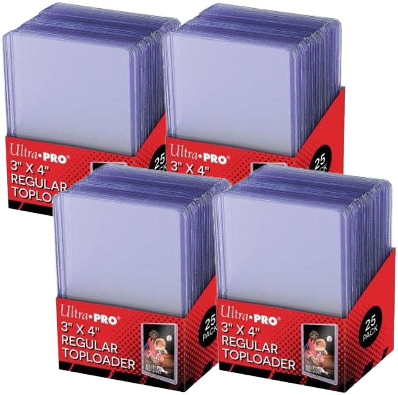 3" x 4" Clear Regular Toploader (25Count) [Pack of 4] Ultra Pro
