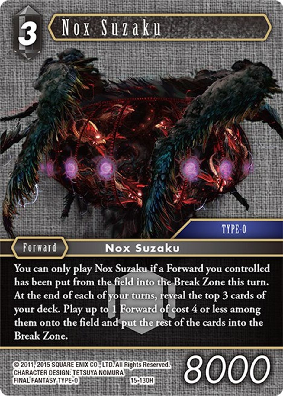 Nox Suzaku Crystal Dominion Final Fantasy TCG