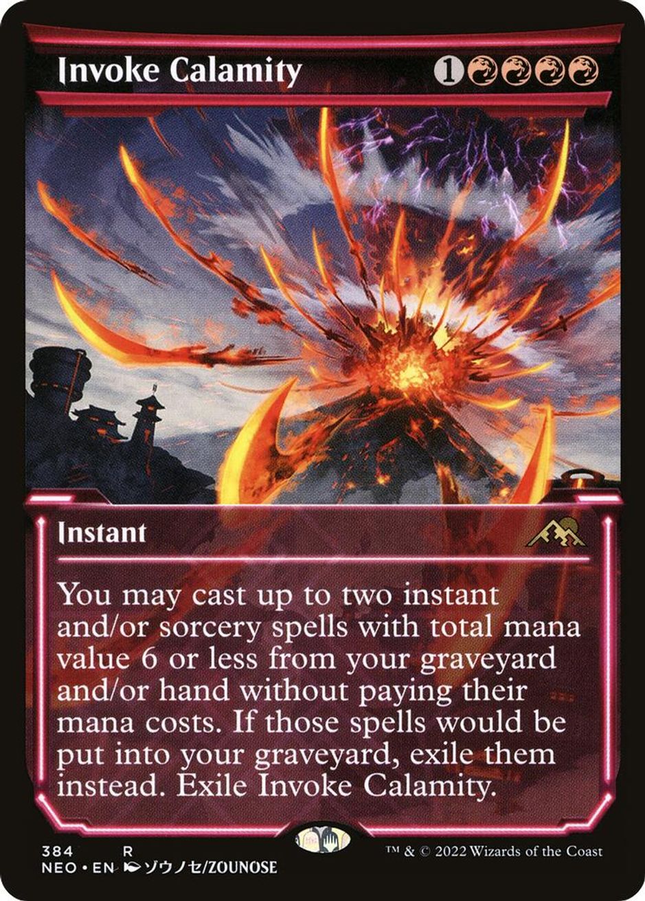 Magic: The Gathering Invoke Despair (379) - Showcase Foil Card From Kamigawa: Neon Dynasty - Black Sorcery Rare
