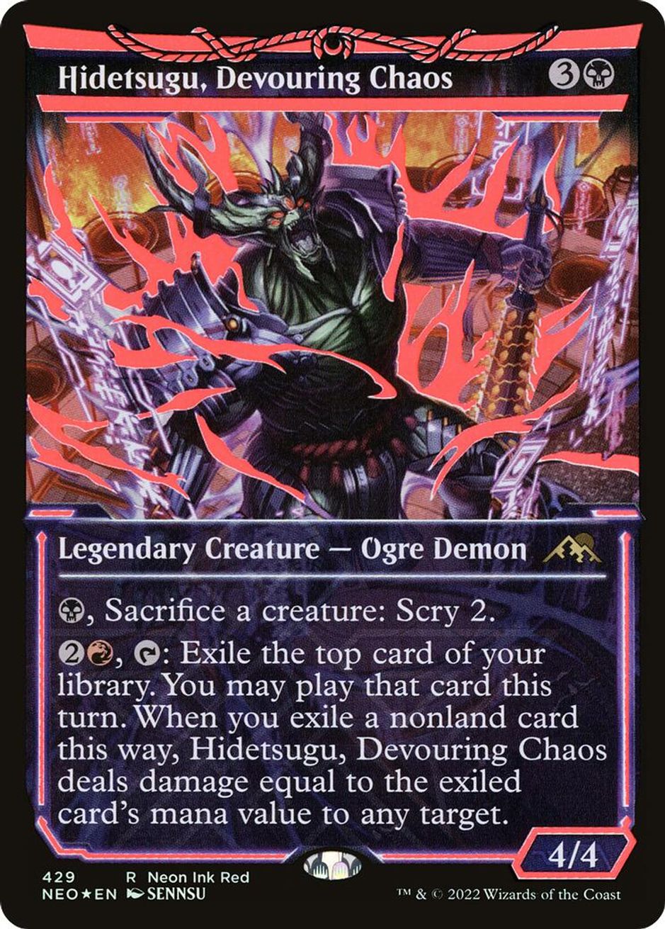 Hidetsugu, Devouring Chaos (Neon Red) Kamigawa Neon Dynasty Magic