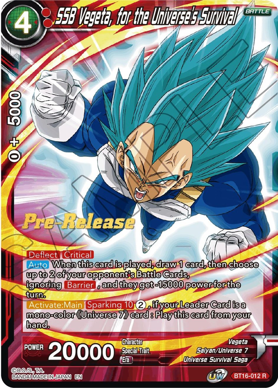 SSB Vegeta, for the Universe's Survival Realm of the Gods PreRelease