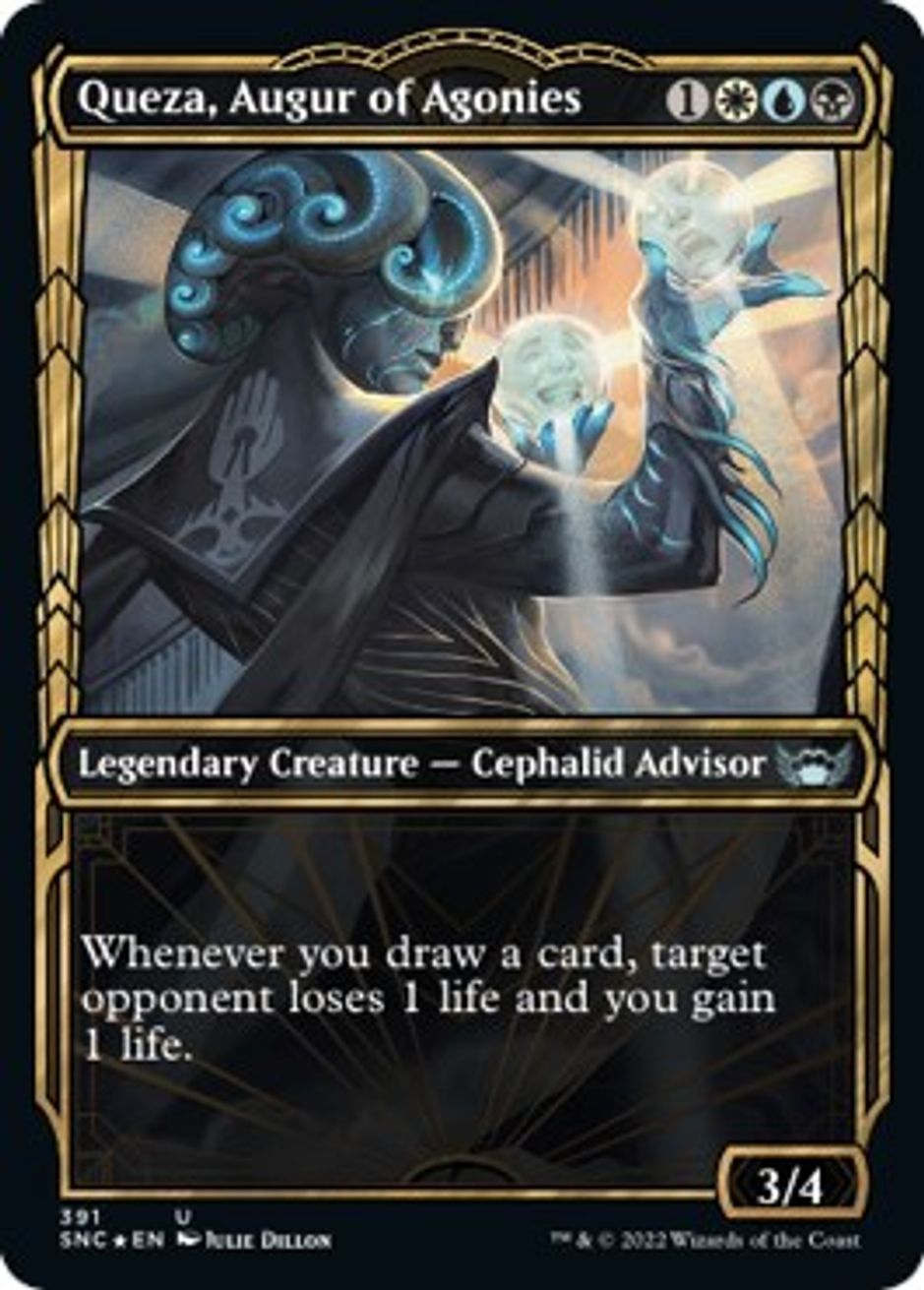 Queza, Augur of Agonies (Gilded Foil) Streets of New Capenna Magic