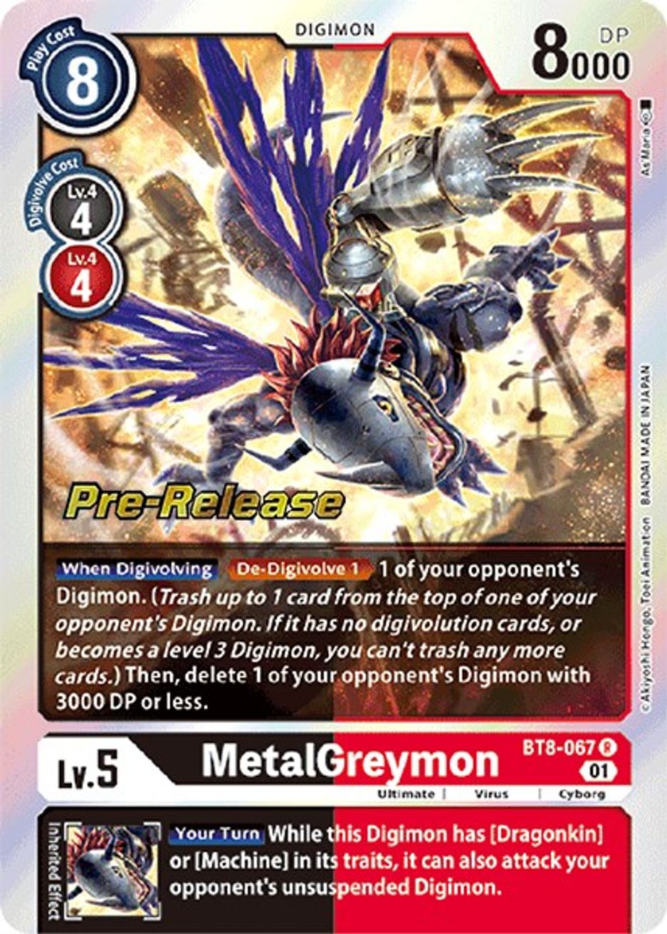 MetalGreymon New Awakening PreRelease Cards Digimon Card Game