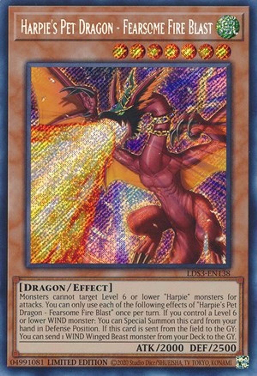 Harpie's Pet Dragon Fearsome Fire Blast Legendary Duelists Season