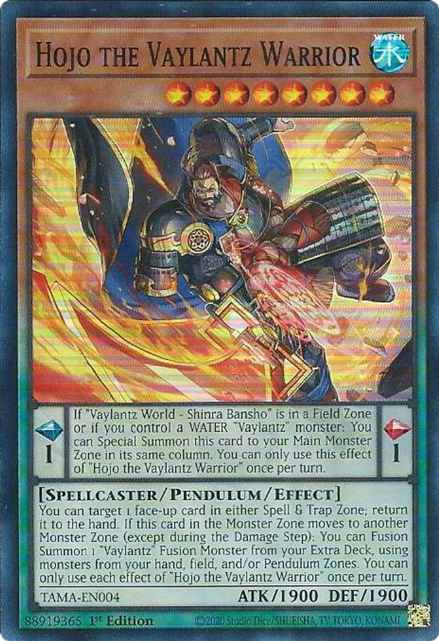Hojo the Vaylantz Warrior Tactical Masters YuGiOh