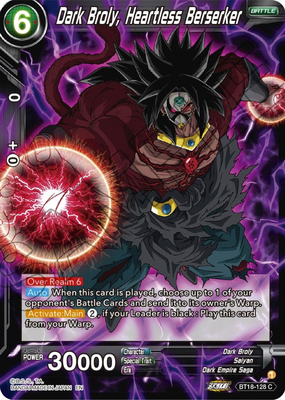 Dark Broly, Heartless Berserker Dawn of the ZLegends Dragon Ball