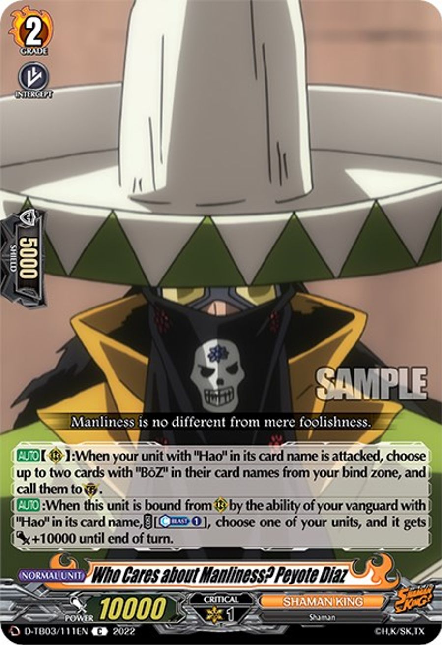 Who Cares about Manliness? Peyote Diaz DTB03 Shaman King