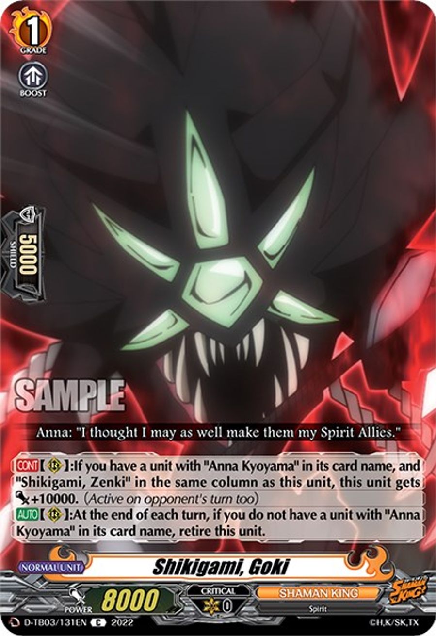 Shikigami, Goki DTB03 Shaman King Cardfight Vanguard