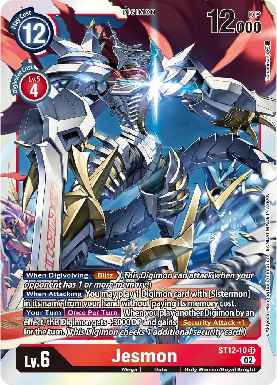 Starter Deck Digimon Jesmon [ST-12] - Deck Pré-construit Rouge, 6 Cartes Alt-art Exclusives, Pour 2 Joueurs