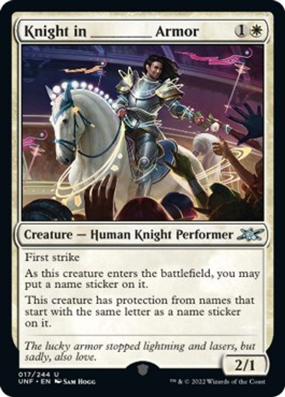 Knight in _______ Armor - Unfinity - Magic: The Gathering