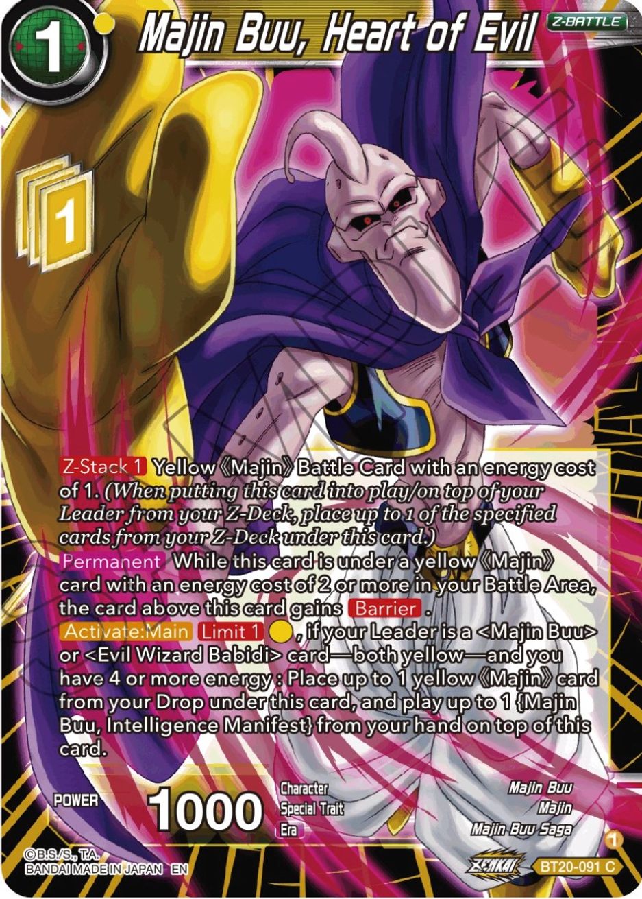 Majin Buu Heart Of Evil Power Absorbed Dragon Ball Super Ccg 