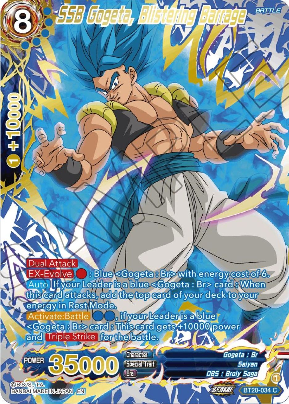 SSB Gogeta, Blistering Barrage (Gold-Stamped) - Power Absorbed - Dragon ...