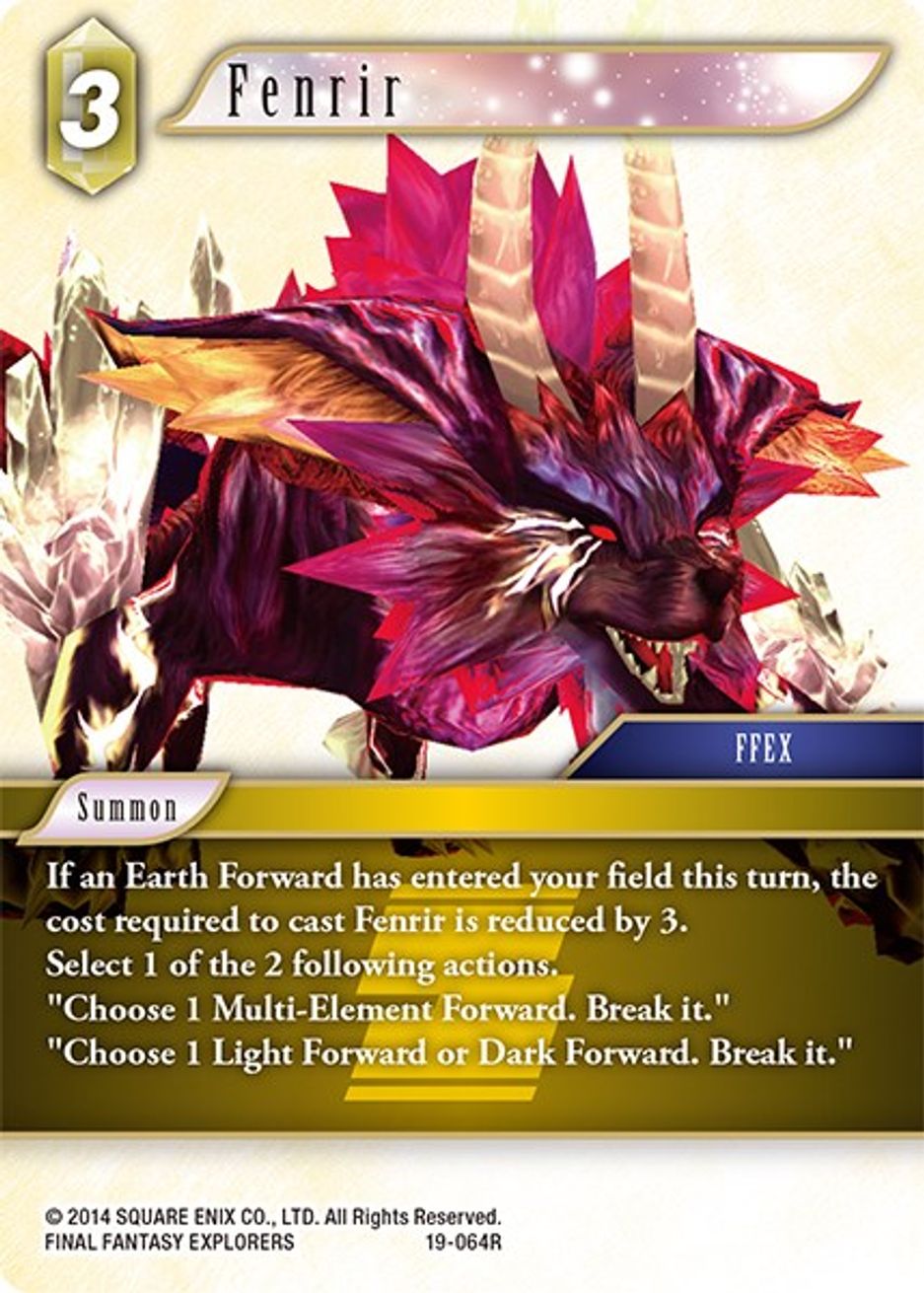 Fenrir From Nightmares Final Fantasy TCG
