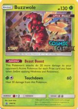Buzzwole-Holo Cosmic Eclipse Prerelease-Staff PSA grading