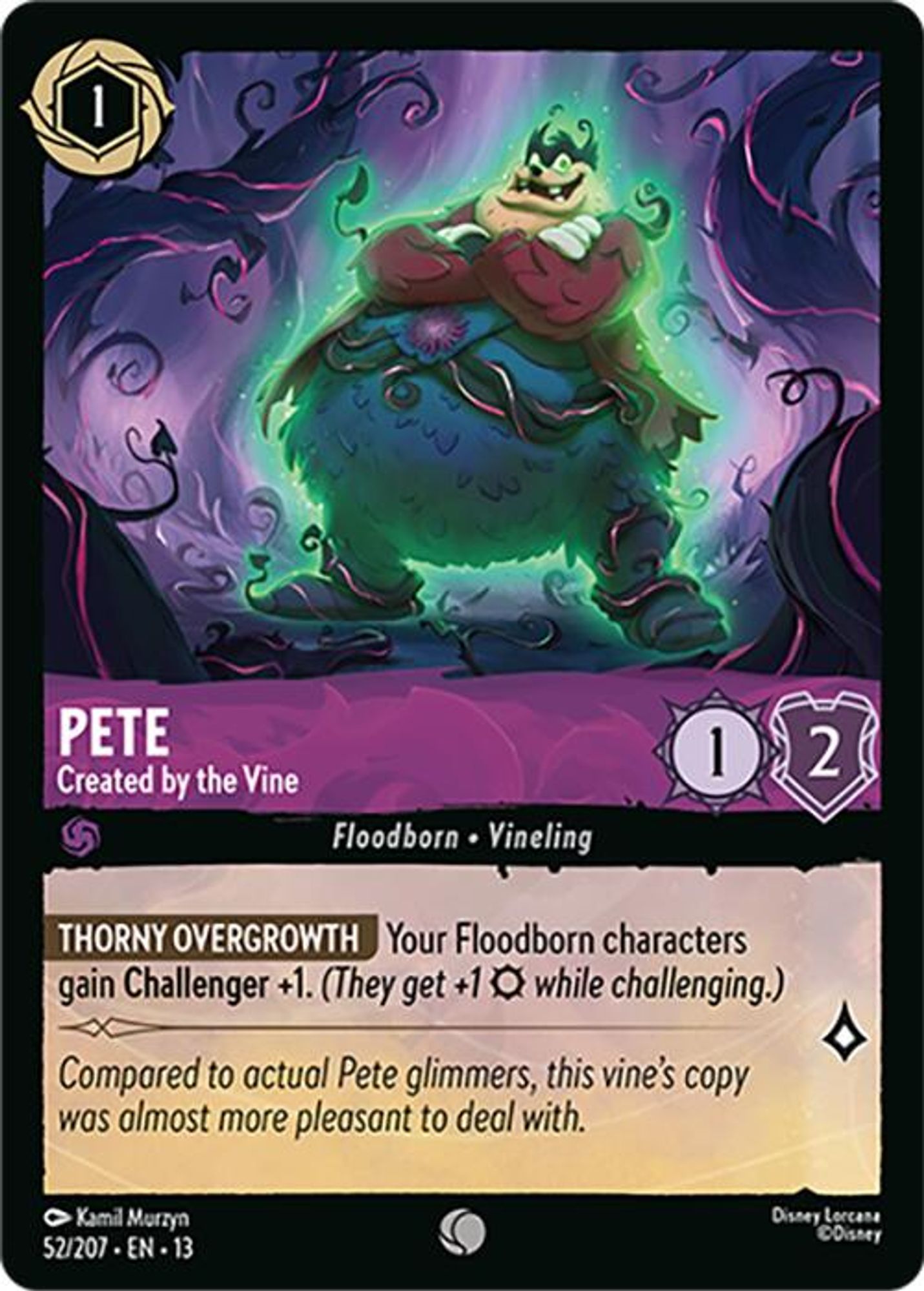 Pete - Created by the Vine card