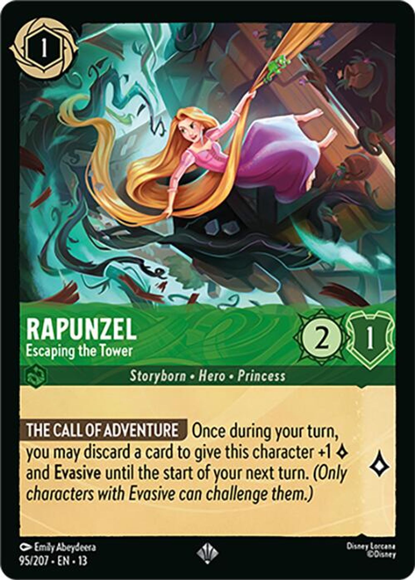 Rapunzel - Escaping the Tower card