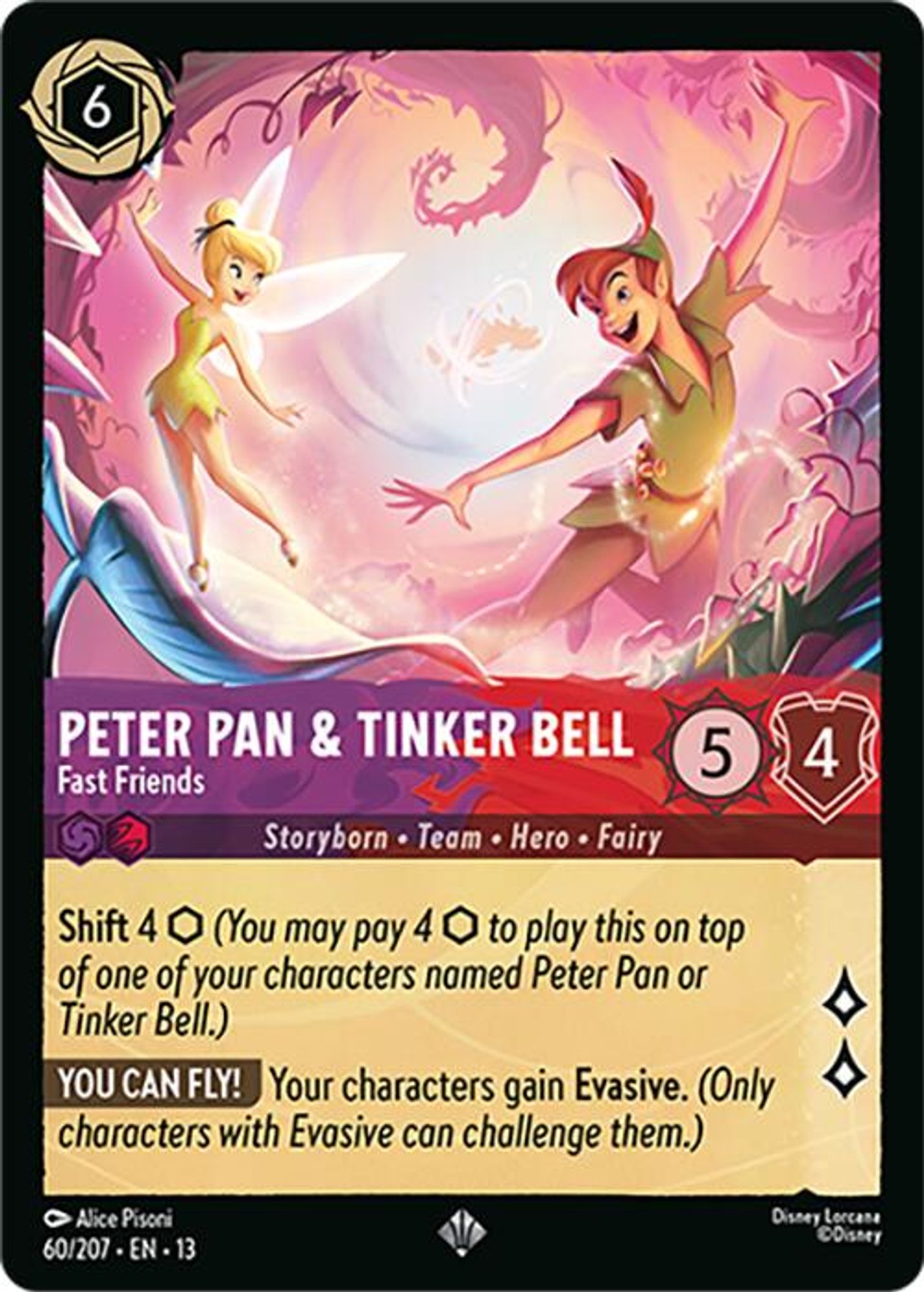 Peter Pan & Tinker Bell - Fast Friends card