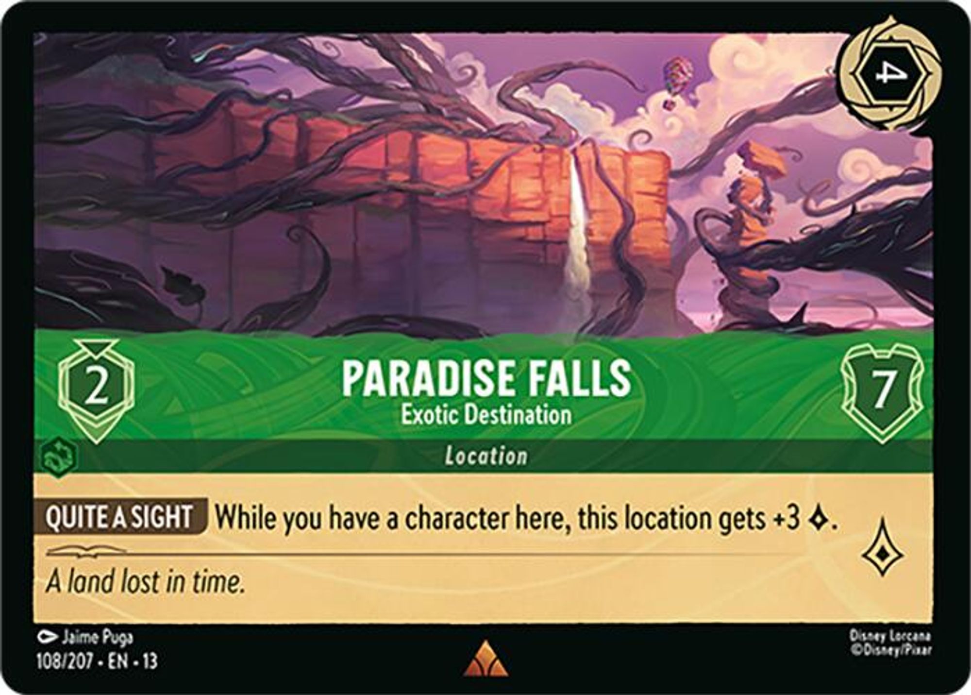 Paradise Falls - Exotic Destination card