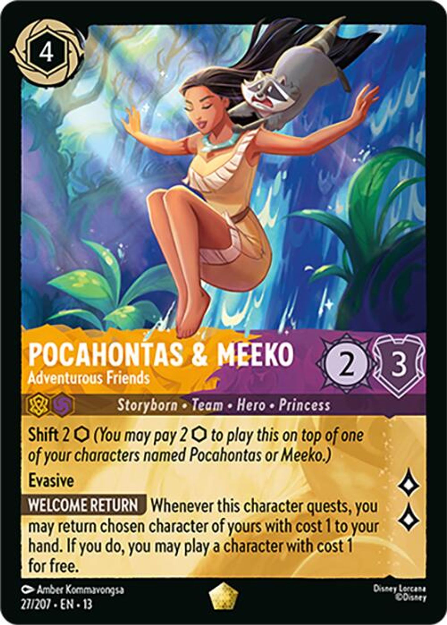 Pocahontas & Meeko - Adventurous Friends card