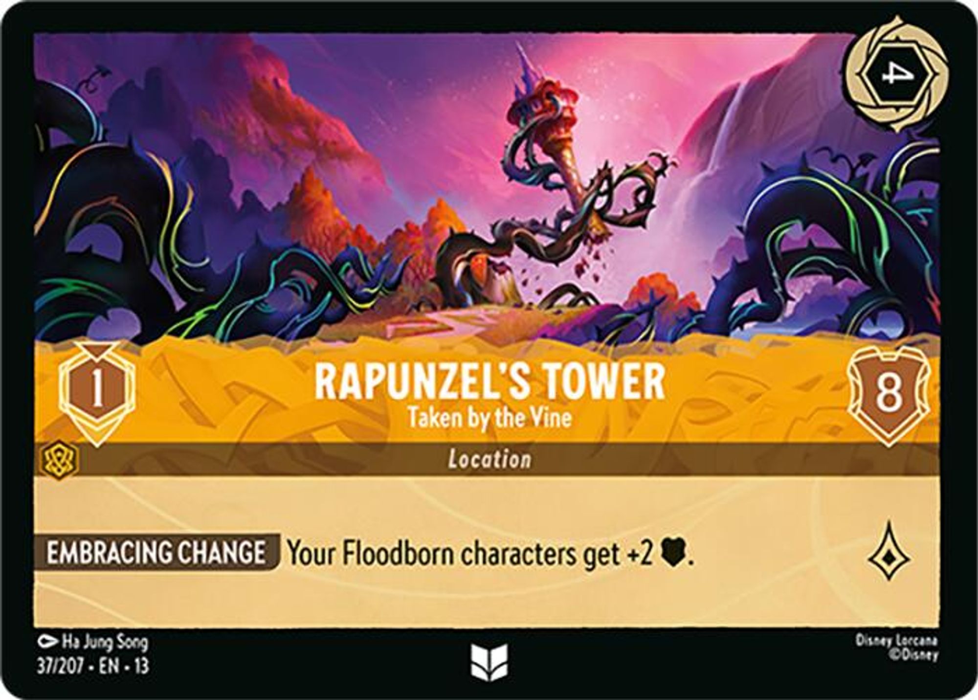 Rapunzel's Tower - Taken by the Vine card