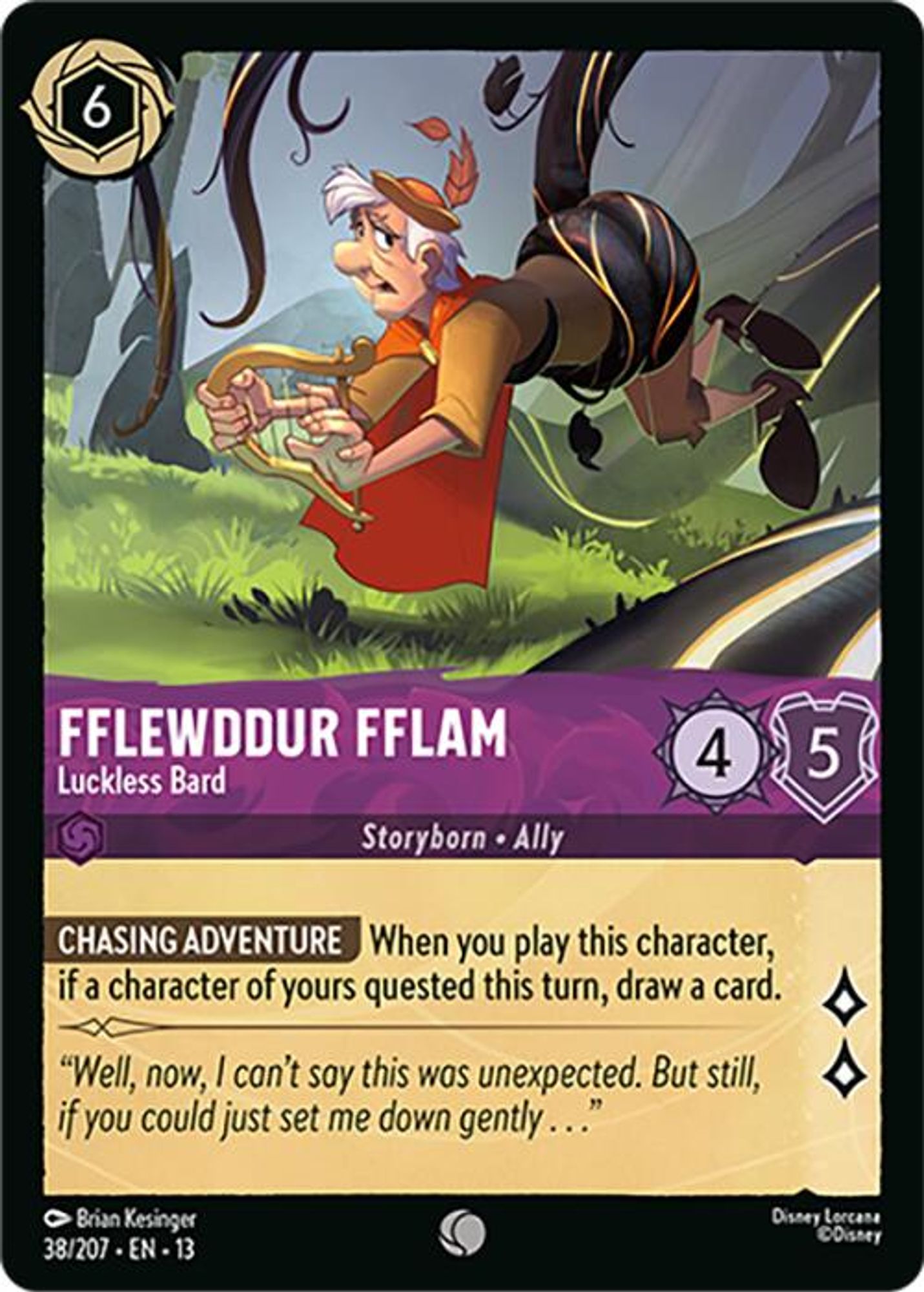 Fflewddur Fflam - Luckless Bard card
