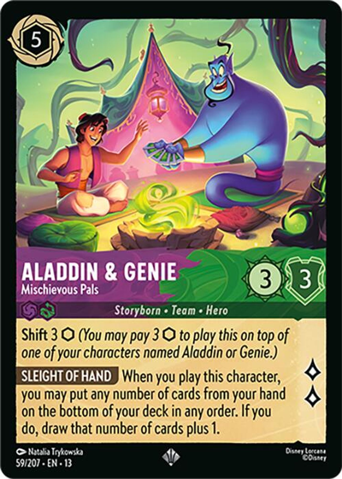 Aladdin & Genie - Mischievous Pals card