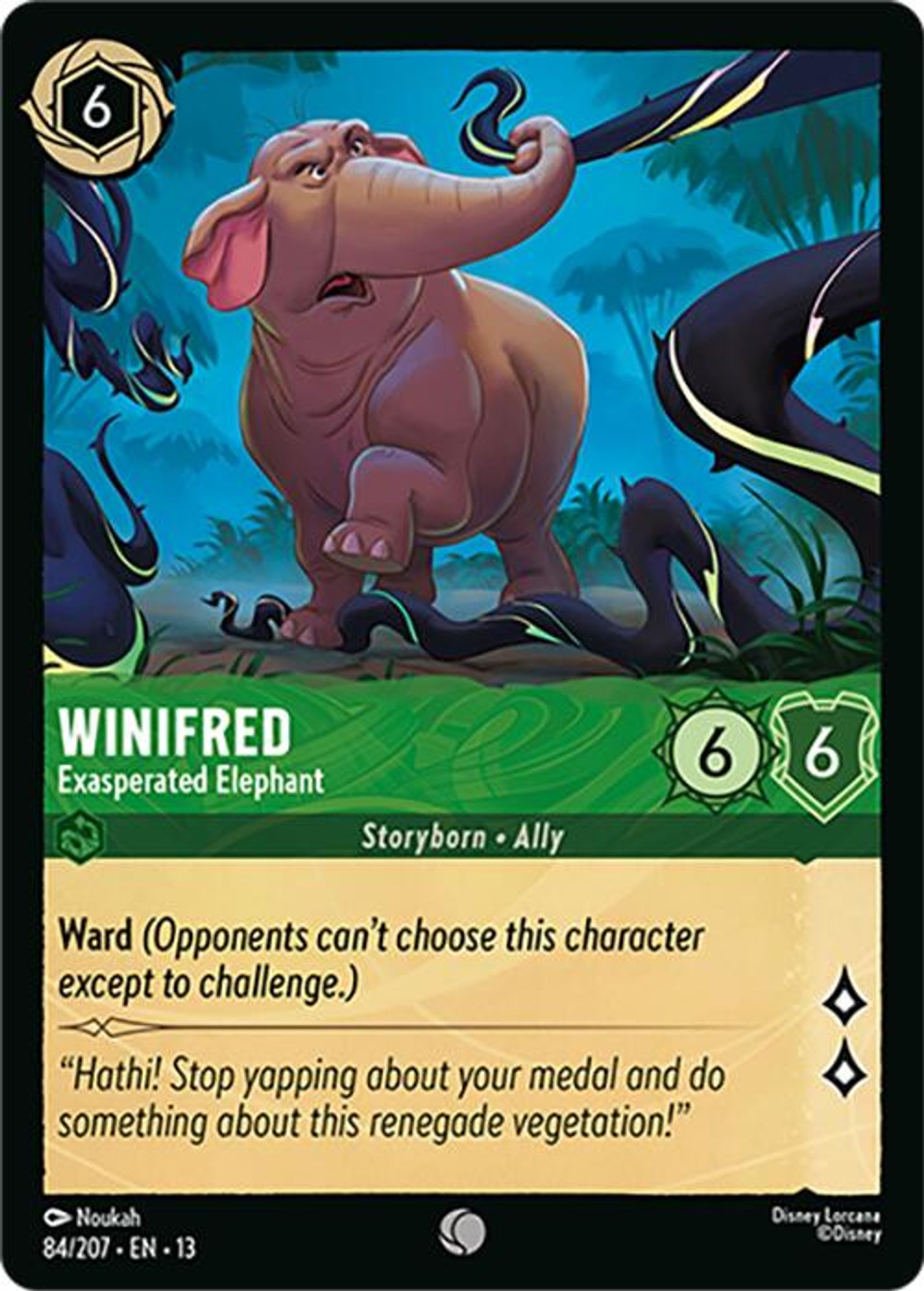 Winifred - Exasperated Elephant card